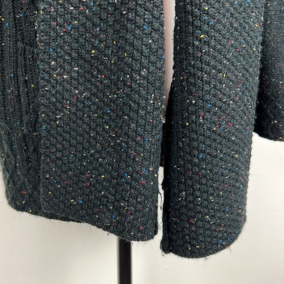 NY Collection Sweater Women Extra Large Petite Black Rainbow Speckled Cardigan - Picture 9 of 14